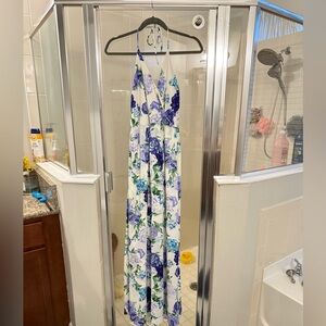 Peach Love California Floral Halter Dress